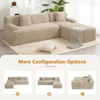 Cloud Sectional Sofa, Modern Upholstered Couch with 2 Throw Pillows, Free-Combined Sofa, Modular Sectional L Shaped Couch