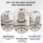 Efomao Ergonomic Desk Office Chair 400LBS, Big and Tall PU Leather Computer Chair, Executive Desk Chair with Footrest and Lumbar Support