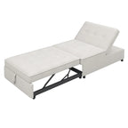 72.5 Linen 4-in-1 3-Seater Sleeper Sofa with 5-Level Adjustable Backrest And Storage Pocket
