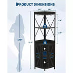 Garvee 5-Tier Corner Bar Cabinet, 71.5 Tall Liquor Cabinet with LED Lights for Home