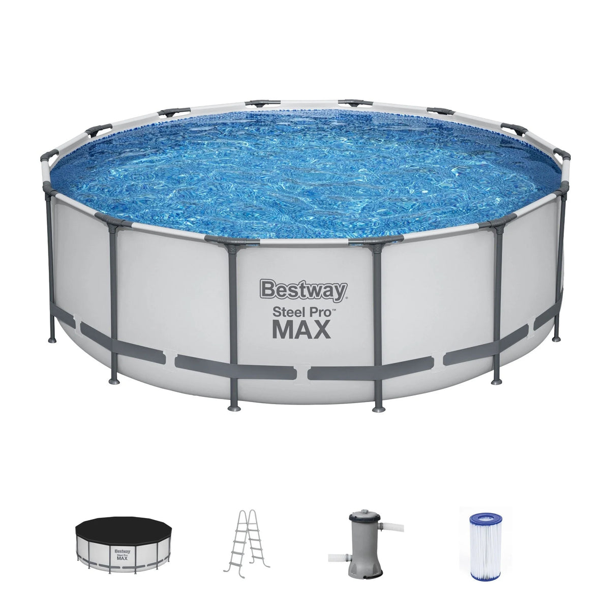 Bestway Steel Pro MAX Round Above Ground Swimming Pool with Pump & Cover