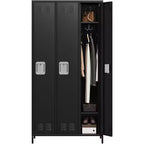 Garvee Steel Storage Locker Cabinet, 72 Heavy-Duty Metal Locker for School, Gym & Office, Black