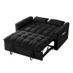 4-in-1 Pull-Out Sleeper Sofa Bed - Loveseat in Velvet -Convertible Couch Bed with Reclining Backrest,2 Side Pockets