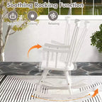 Costway Set of 2 Wood Rocking Chair Glossy Finish White\ Coffe