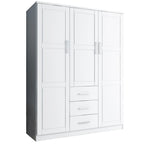 Palace Imports 100% Solid Wood Cosmo 3-Door Wardrobe Armoire with Solid Wood or Mirrored Doors
