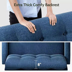 Dyonery 50 Loveseat Sofa, 2-Seater Love Seat for Office & Small Spaces, 24 Deep Seat, FSC Solid Wood Frame, Tool-Free Assembly