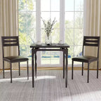 3-Piece Dining Set for Small Spaces, Table & 2 Chairs with Spiral Legs, Compact Kitchen Table Set for Apartments