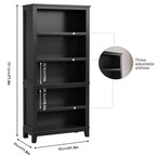 GustoWave 71 Tall Bookcase w/Adjustable Shelves 31.5in Width Wooden Bookshelf 5 Tier Farmhouse Bookshelves Vintage Bookcase