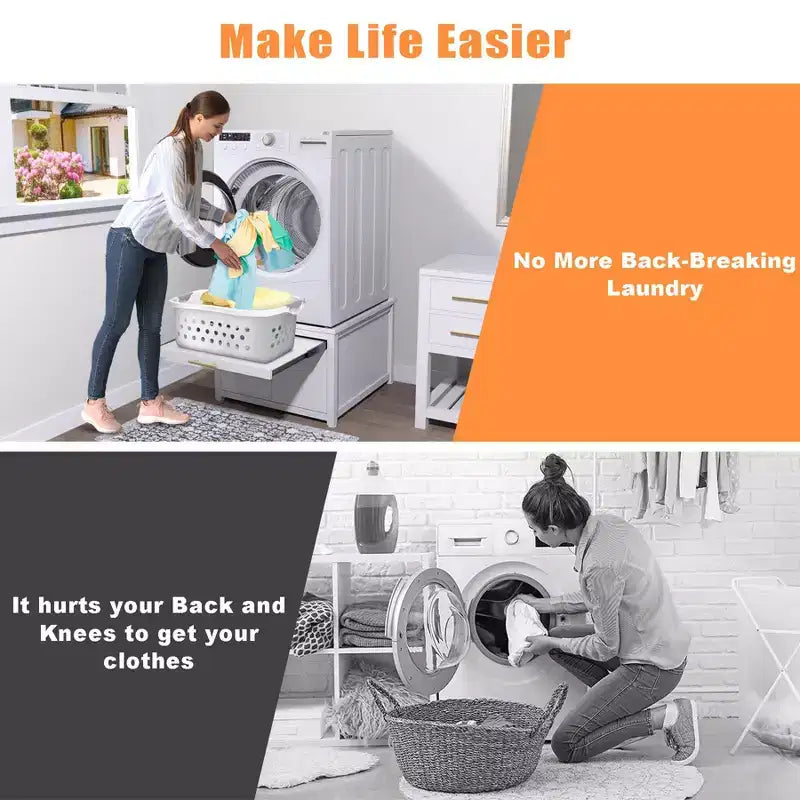 Black / White Heavy-Duty Metal Washer & Dryer Pedestal Stand �C Single Unit, Anti-Vibration