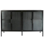 Metal Tempered Glass Cabinet with Adjustable Shelf