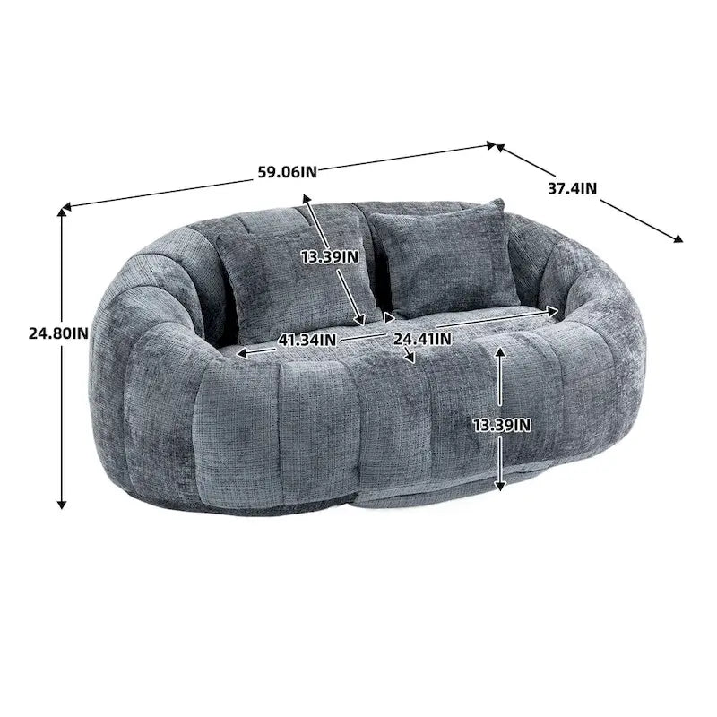 Chenille Bean Bag Chair Lazy Sofa