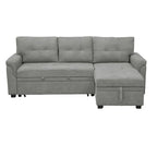 Convertible Reversible Sectional Sofa with Pull-Out Sleeper Bed, Hidden Storage Chaise, and Durable Legs