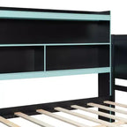 Gamer Hub Daybed with Desk, RGB Lights, Charging Station, Storage Drawers & Bookcase Headboard