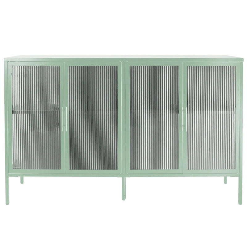 Metal Tempered Glass Cabinet with Adjustable Shelf