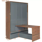 GDF Studio Lawrence Full Size Murphy Bed with Foldable Desk