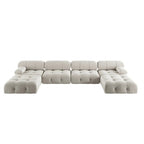 138  Convertible Modular Sectional Sofa, U-Shaped Minimalist Velvet Sofas Couches