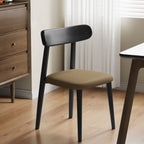 Modern Armless Leather Dining Chair with Low Back