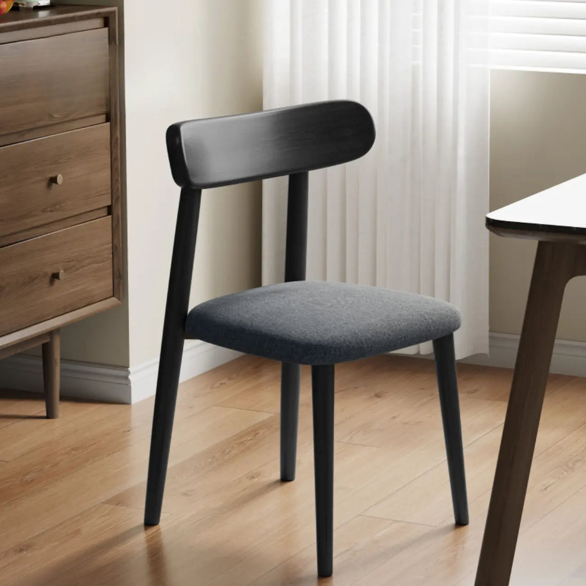 Modern Armless Leather Dining Chair with Low Back