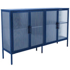 Metal Tempered Glass Cabinet with Adjustable Shelf
