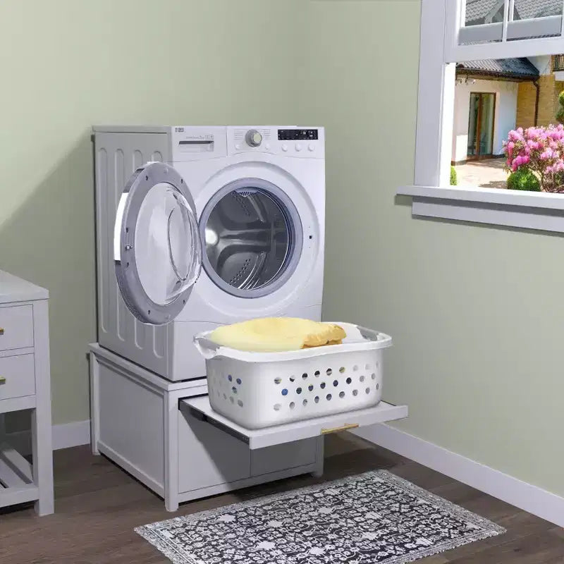 Black / White Heavy-Duty Metal Washer & Dryer Pedestal Stand �C Single Unit, Anti-Vibration