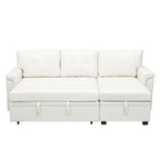 Convertible Reversible Sectional Sofa with Pull-Out Sleeper Bed, Hidden Storage Chaise, and Durable Legs