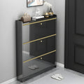 Entryway Glam Black Shoe Storage with Adjustable Shelves