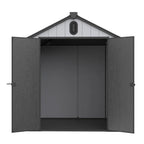6 ft x 4 ft/6 ft x 8 ft/8 ft x 6 ft/8 ft x 10 ft All-Weather Resin Outdoor Plastic Storage Shed w/Floor, Spire Tool Shed