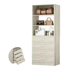 Closet Organizer System with Wood Drawers and Shelves