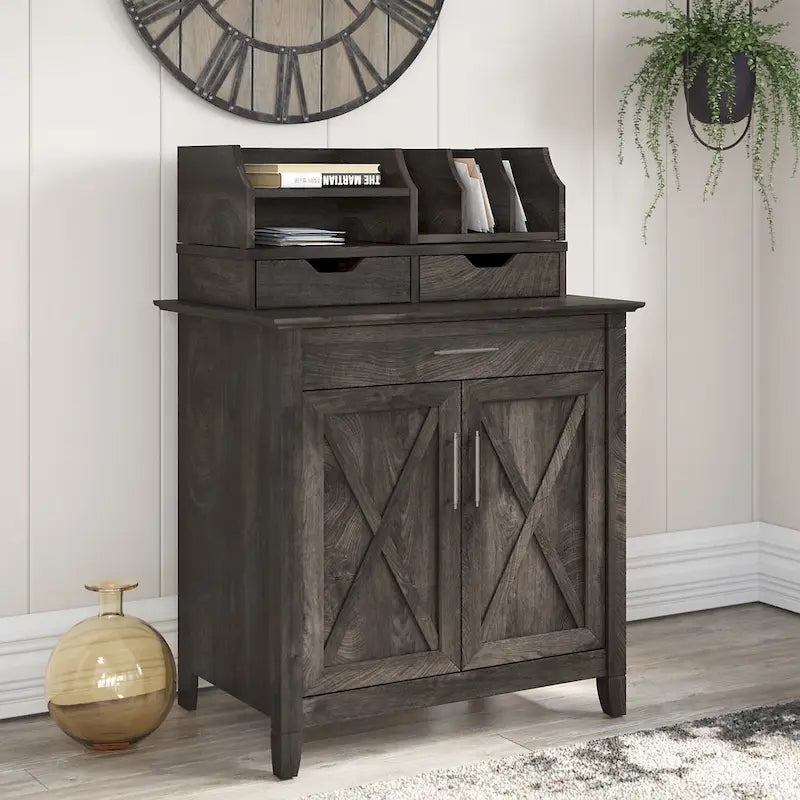Key West Secretary Desk with Storage Cabinet by Bush Furniture