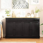 HOMCOM Sideboard Buffet Cabinet with Storage, Modern Kitchen Cabinet with 4 Doors, 2 Drawers and 2 Adjustable Shelves, Coffee Bar Cabinet