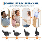 Lift Recliner Chair with Massage & Heat, Oversized Power Recliners, Home Theater Seat with 2 Cup Holders Side, Glider Reclining Single Sofa Chair