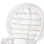 Kallima Modern Bohemian White Natural Rattan Peacock Chair