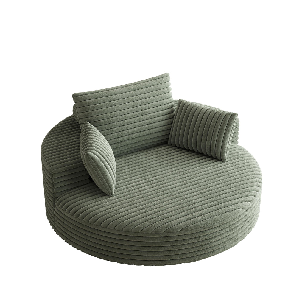 Corduroy Chenille Foam Single Swivel Chair