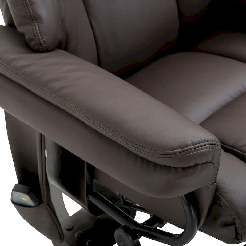 HOMCOM Massage Recliner Chair with Ottoman Footrest