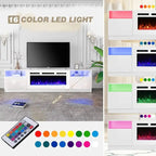 36 Electric Fireplace TV Stand, Entertainment Center & TV Console for TVs up to 80, Modern Fireplace Heater for Living Room
