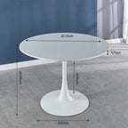 42.1 Tulip Dining Table With Round Table Top and Pedestal for 4-6 People