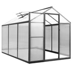VEIKOUS Aluminum Walk-In Garden Greenhouse Kit with Adjustable Roof Vent and Lockable Door Grey