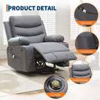 Lift Recliner Chair with Massage & Heat, Oversized Power Recliners, Home Theater Seat with 2 Cup Holders Side, Glider Reclining Single Sofa Chair