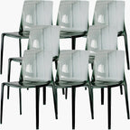 Amber Acrylic Armless Low Back Dining Chair