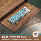 L Shaped Computer Desk Gaming Desk Keyboard Tray Power Outlets & LED