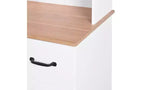23 Wooden Kitchen Cabinet, Pantry Microwave Cabinet with Glass Doors and Drawers, Adjustable Shelves, White