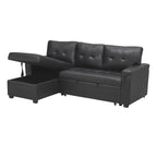 Convertible Reversible Sectional Sofa with Pull-Out Sleeper Bed, Hidden Storage Chaise, and Durable Legs