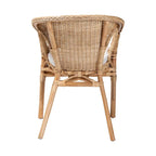 Abbey Modern Bohemian Natural Rattan Dining Chair