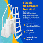 Blue Wave Easy Pool Step With Outside Ladder for Above Ground Pools - 32.5 in. W x 56 in. D x 81 in. H
