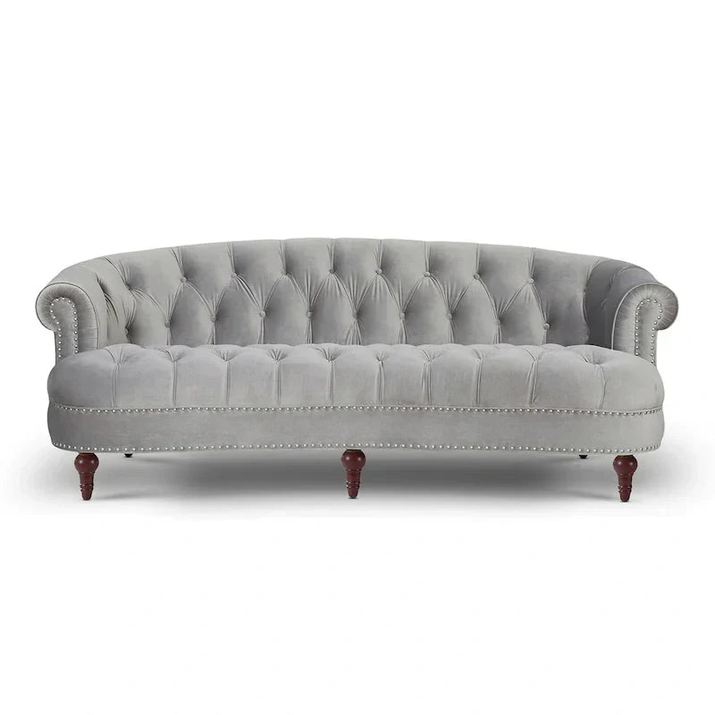 La Rosa 84 Mid-Century Modern Velvet Upholstered Chesterfield Tufted Sofa