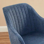 Modern Home Office Swivel Arm Accent Chair with Wood Legs