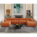 138  Convertible Modular Sectional Sofa, U-Shaped Minimalist Velvet Sofas Couches