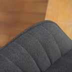 Modern Home Office Swivel Arm Accent Chair with Wood Legs