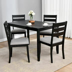 5-Piece Solid Wood 47L Dining Table Sets (1 Table+ 4 Slat Back Chairs)