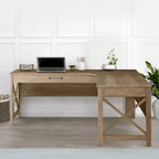Alaska Modern Farmhouse L-Shaped Desk with Drawer
